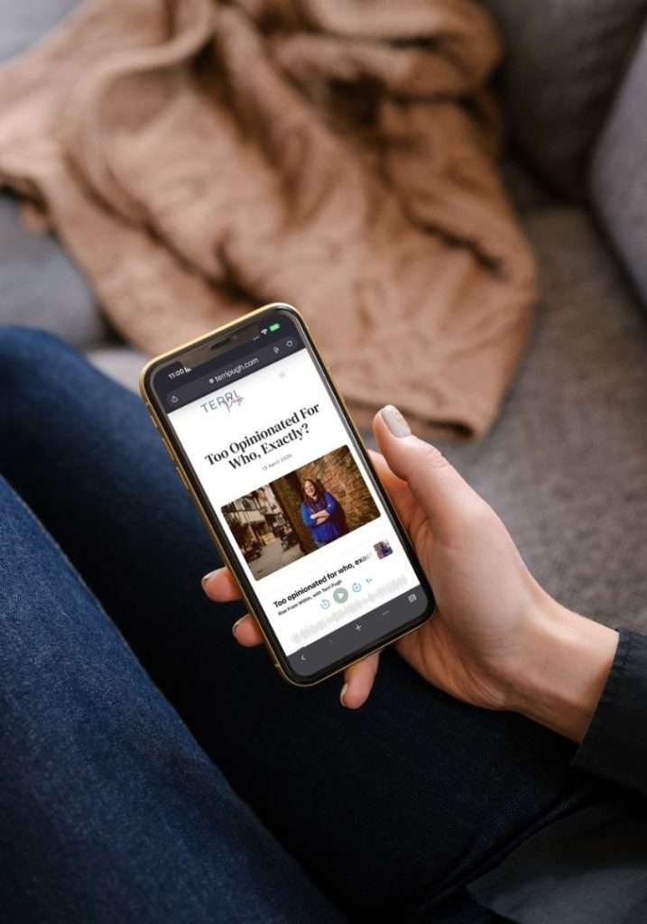 Terri Pugh Coaching website on mobile phone