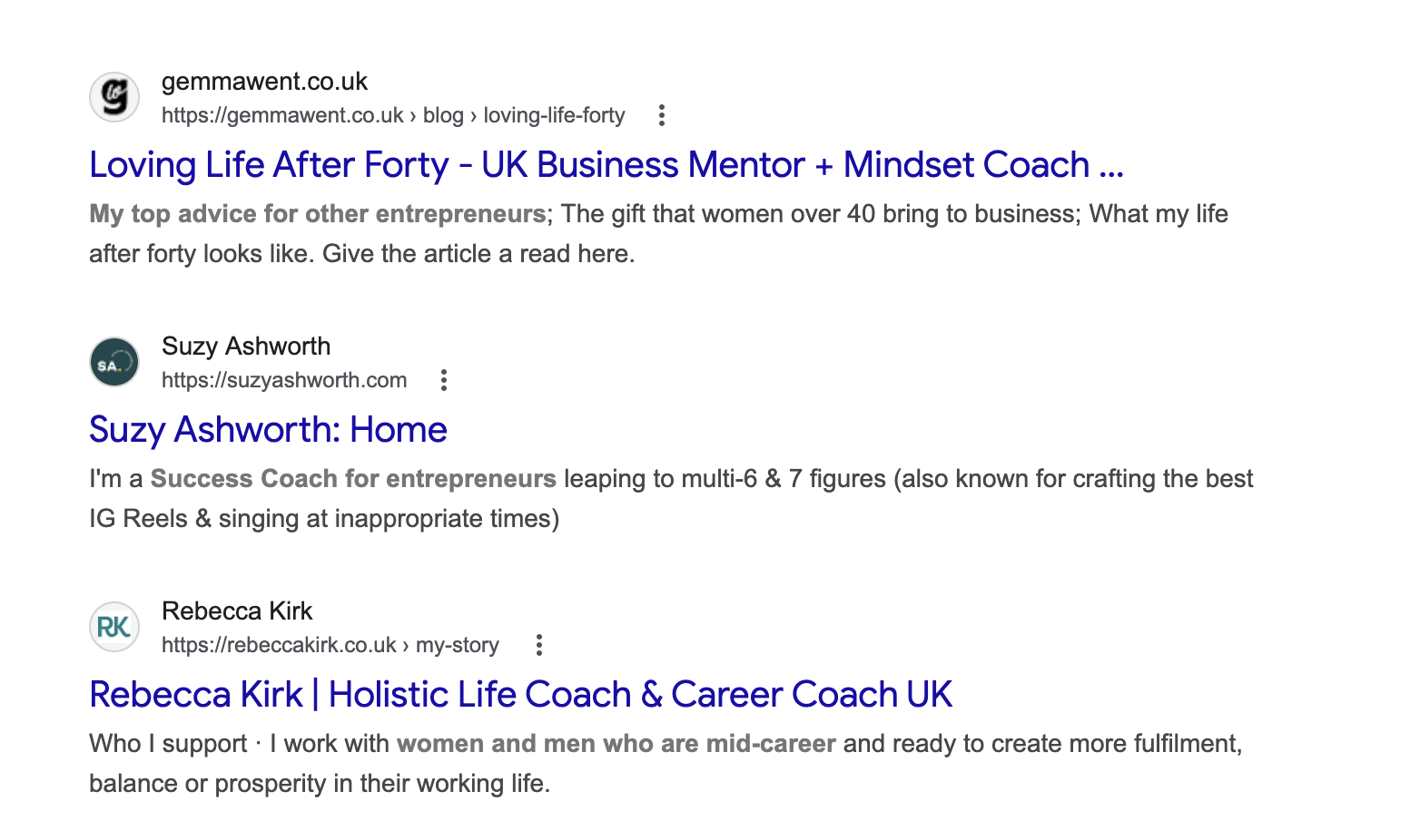Page Title as it appears on Google search screenshot